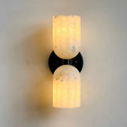 Dual Alabaster Pillar Wall Sconce