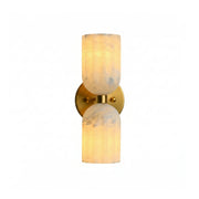 Dual Alabaster Pillar Wall Sconce