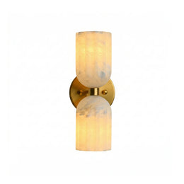 Dual Alabaster Pillar Wall Sconce