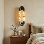 Dual-Head Luma Arc Snowflake Stone Wall Lamp