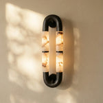 Dual-Head Luma Arc Snowflake Stone Wall Lamp