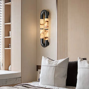 Dual-Head Luma Arc Snowflake Stone Wall Lamp