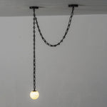 Alabaster Spherical Chain Chandelier