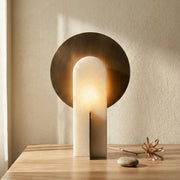 Eclipse Alabaster Oval Table Lamp
