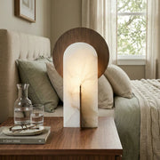 Eclipse Alabaster Oval Table Lamp