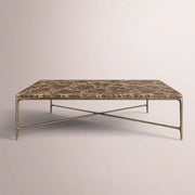 Caloria Thaddeus Marble Square Coffee Table — BROWN MARBLE-BRASS / 52