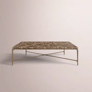 Caloria Thaddeus Marble Square Coffee Table — BROWN MARBLE-BRASS / 36