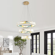 Marin Colorful 3 Tiers Round Crystal Chandelier