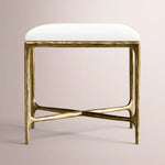 Caloria Fabric Stool — FORGED BRASS / SNOW WHITE