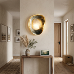 Forged Brass Alabaster Pebble Wall Lamp