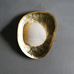 Forged Brass Alabaster Pebble Wall Lamp