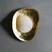 Forged Brass Alabaster Pebble Wall Lamp