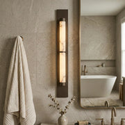 Geo Columnar Linear Alabaster Wall Sconce