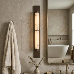 Geo Columnar Linear Alabaster Wall Sconce