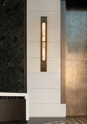 Geo Columnar Linear Alabaster Wall Sconce