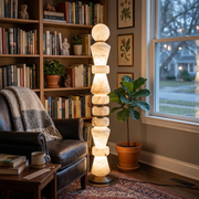 Geometric Alabaster Sculptural Floor Lamp — image 3