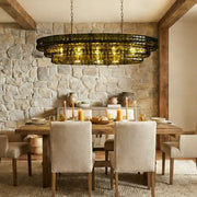 Ghiaccio Glass Oval Chandelier 54''65''