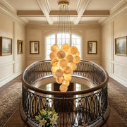 Grape-Shaped Alabaster Cluster Chandelier