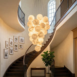 Grape-Shaped Alabaster Cluster Chandelier