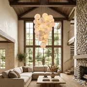 Grape-Shaped Alabaster Cluster Chandelier