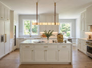 Halden Leather Strap Alabaster Linear Chandelier