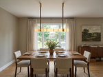 Halden Leather Strap Alabaster Linear Chandelier
