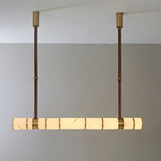 Halden Leather Strap Alabaster Linear Chandelier