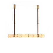Halden Leather Strap Alabaster Linear Chandelier