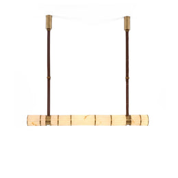 Halden Leather Strap Alabaster Linear Chandelier