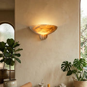 Half-Moon Rare Alabaster Art Wall Lamp