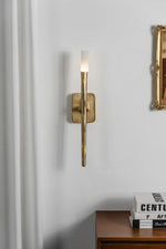 Hammered Torch Alabaster Wall Light