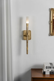 Hammered Torch Alabaster Wall Light