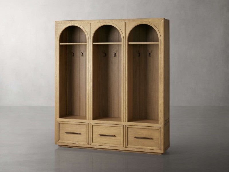 Haven Triple Entryway Cabinet in Oak 70"W
