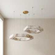 Hexagonal Alabaster Chandelier