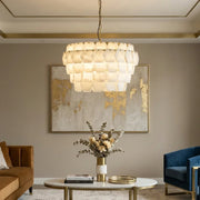 Hexagonal Layered Alabaster Chandelier — image 3