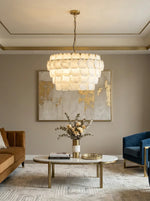 Hexagonal Layered Alabaster Chandelier — image 9
