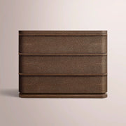 Liromelle Shagreen Closed Nightstand — MOCHA SHAGREEN/BROWN BRUSHED OAK / 32