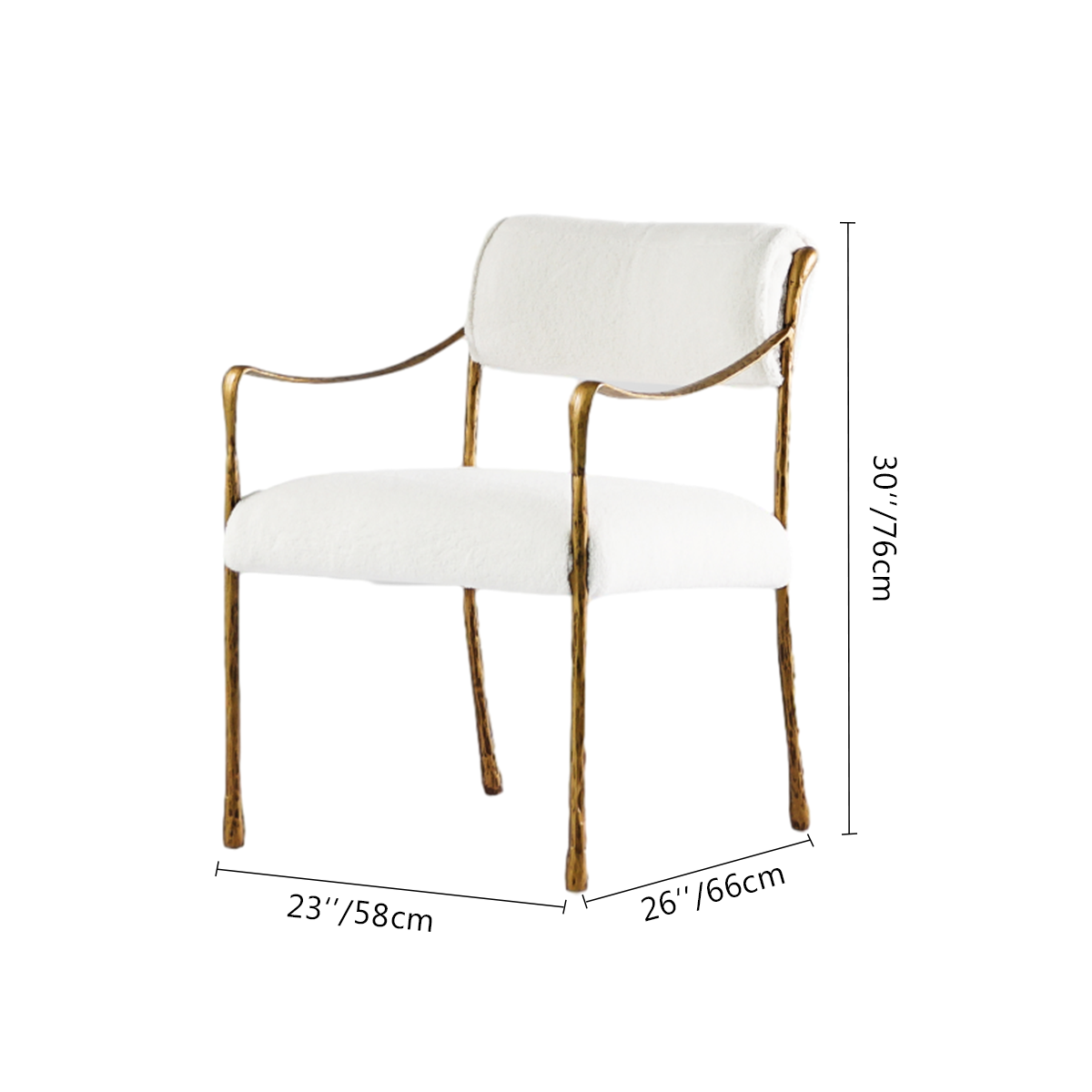 Axton Forge Retro Copper Iron Frame Dining Chair For Dining & Living Room