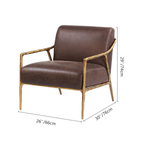 Axton Forge Brown Leather Accent Chair for Living Room