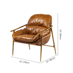 Axton Forge Brown Leather Accent Chairs For Living Reading Room