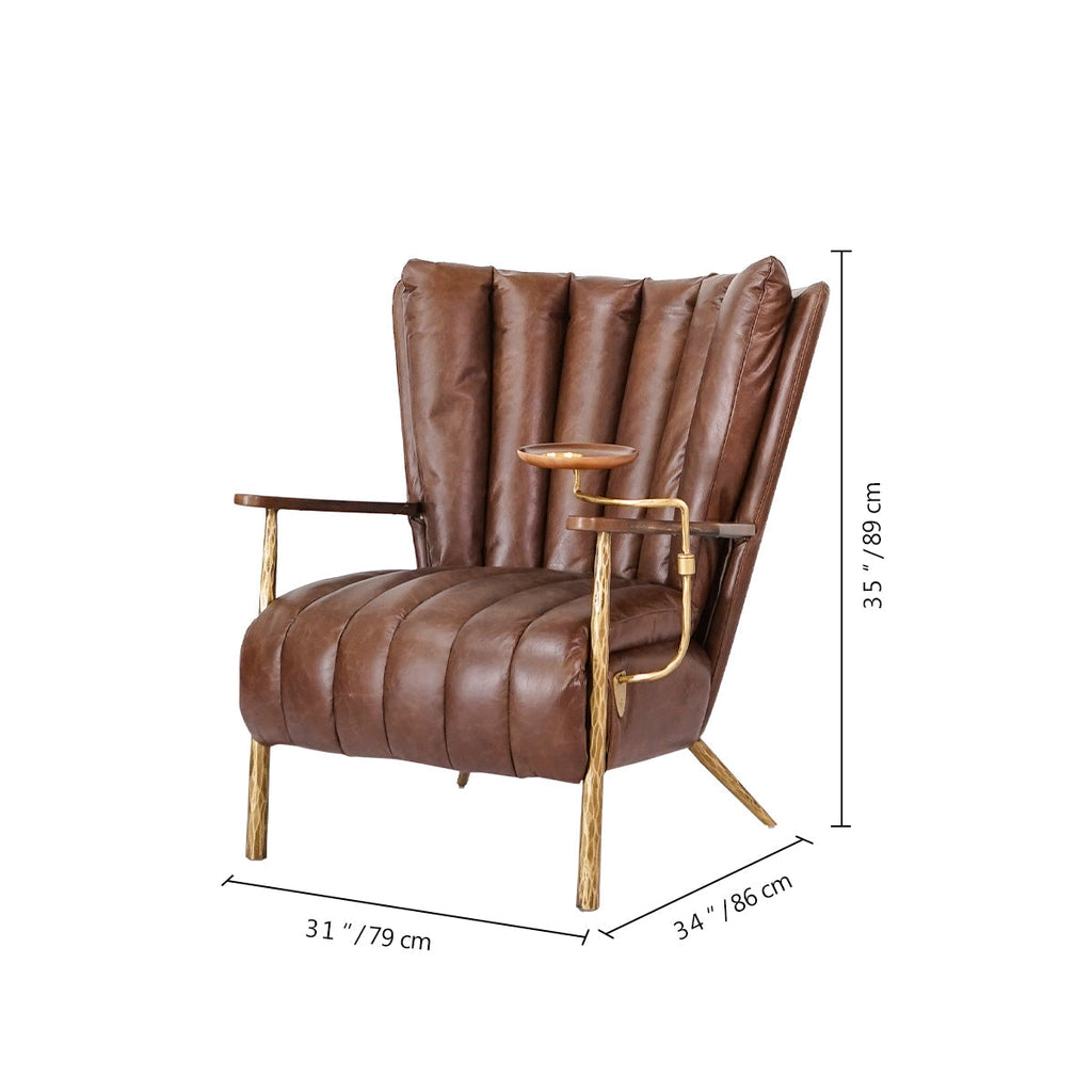 Axton Forge Leather Armchair Cigar Chair For Living Room