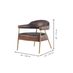 Axton Forge Brown Leather Lounge Armchair for Living Room