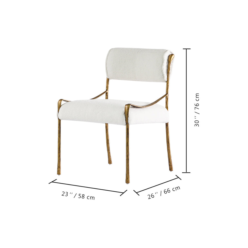 Axton Forge Retro Copper Iron Frame Armless Dining Chair for Dining Room