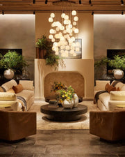 Ewen Natural Alabaster Round Chandelier 48
