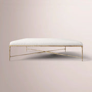 Caloria Rectangular Coffee Ottoman — FORGED BRONZE / SNOW WHITE / 55