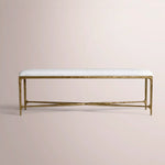 Caloria Fabric End-of-Bed Bench — FORGED BRASS / 60