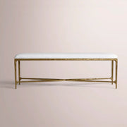 Caloria Fabric End-of-Bed Bench — FORGED BRASS / 60