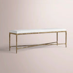Caloria Fabric End-of-Bed Bench — FORGED BRASS / 60