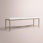 Caloria Fabric End-of-Bed Bench — FORGED BRASS / 60