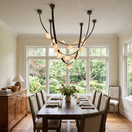 Isolde Draped Arc Alabaster Chandelier